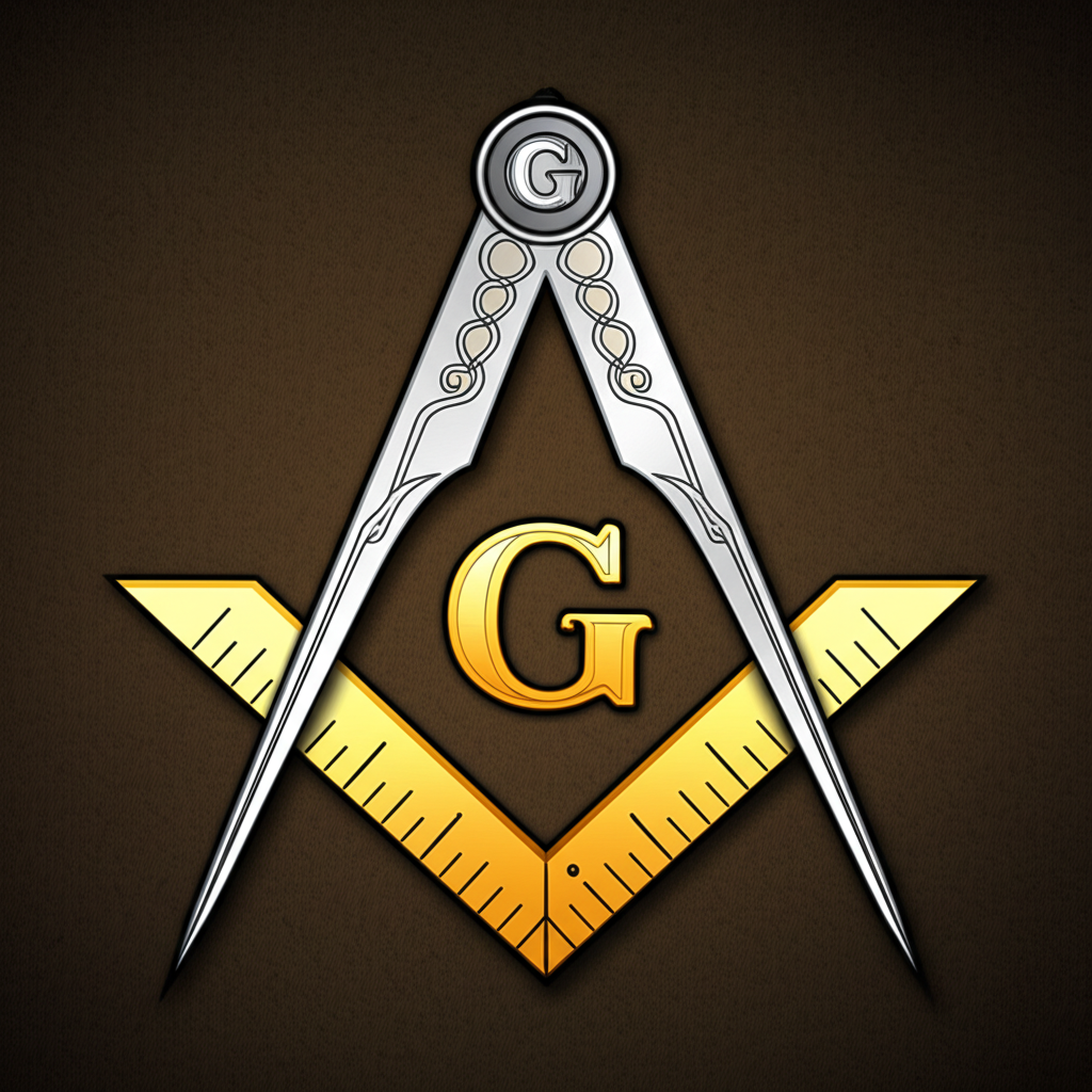Freemason compass and square symbol