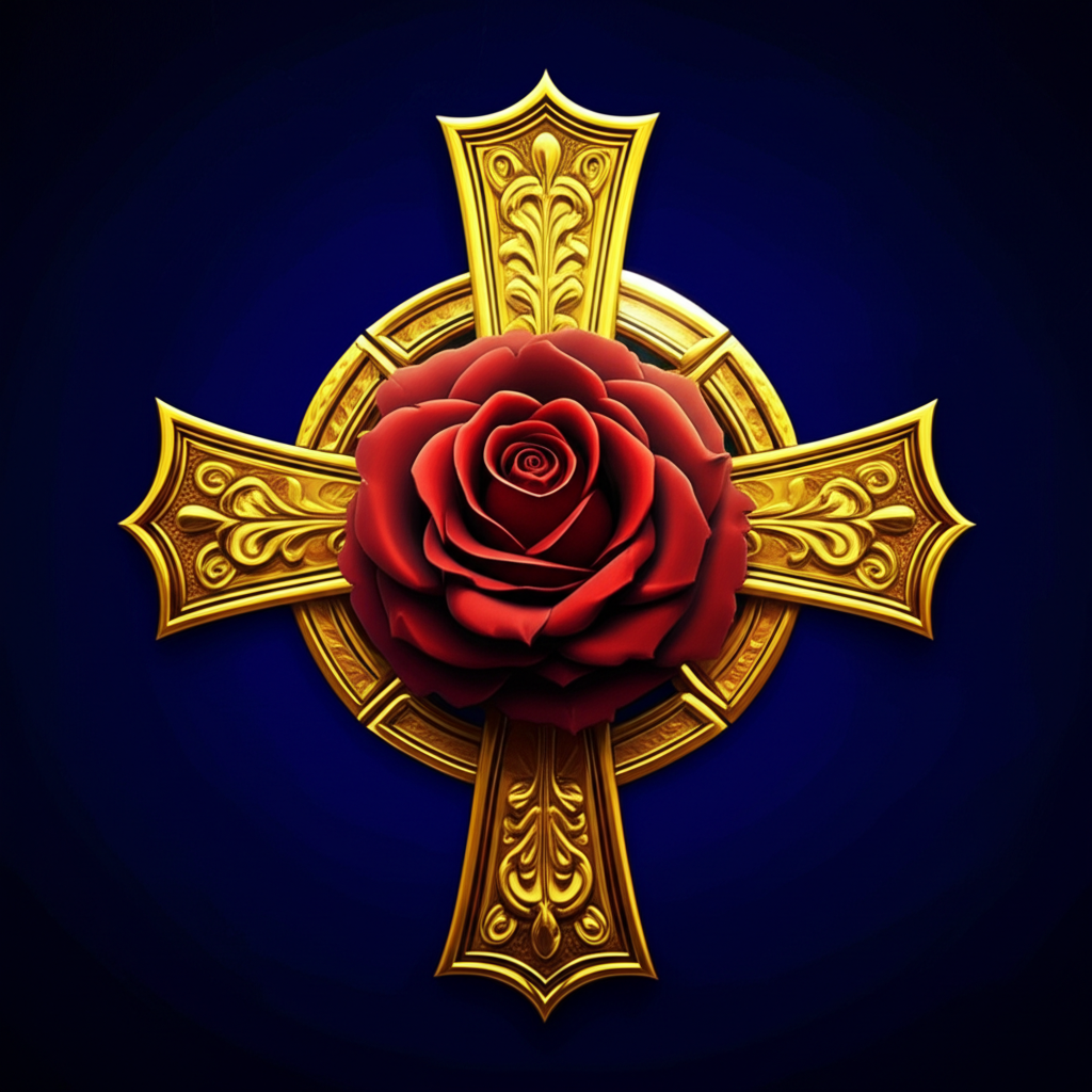 Rosicrucian rose and cross symbol